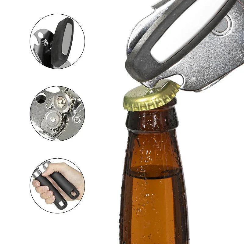 Abrelatas de Acero Inoxidable de Alta Calidad con Múltiples Funciones