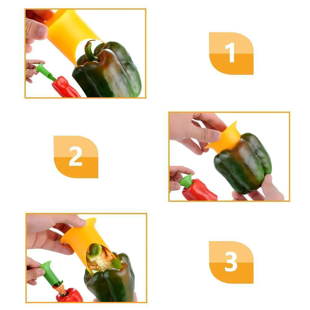 Set de 2 Descorazonadores de Pimientos para un Descorazonado Rápido