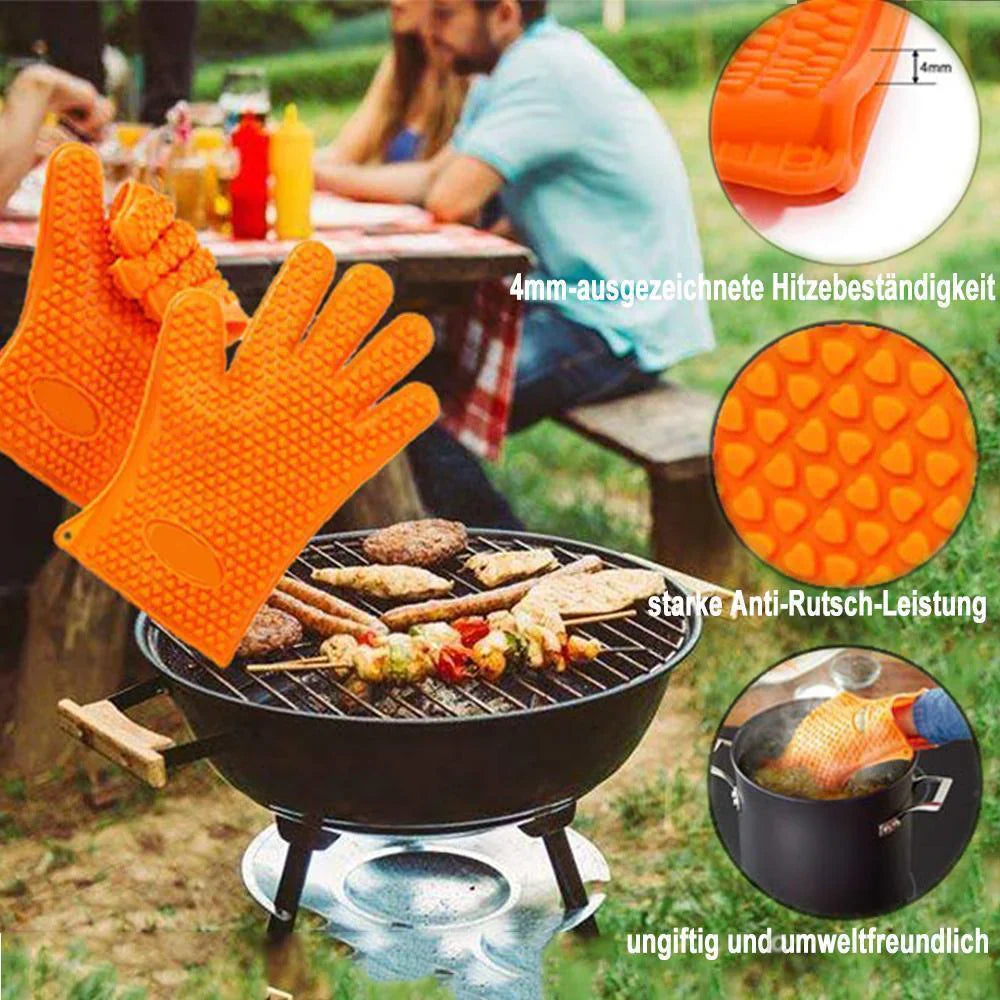 Guantes Antideslizantes para Horno y Barbacoa Resistentes Al Calor