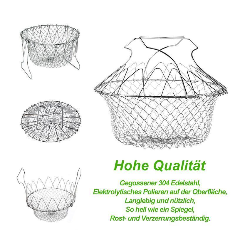Canasta Coladora Flexible de Acero Inoxidable para Cocinar y Freír