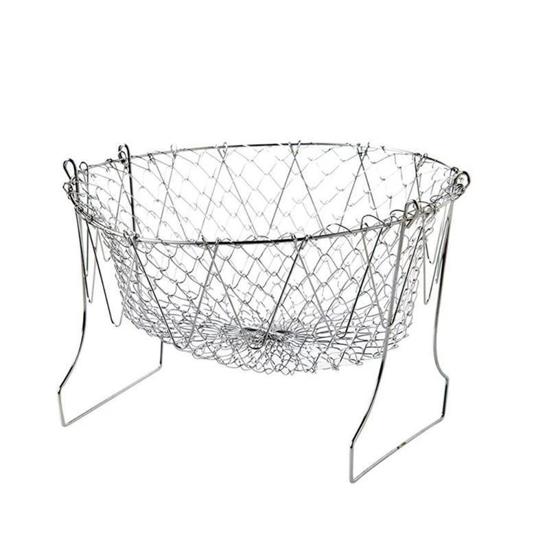 Canasta Coladora Flexible de Acero Inoxidable para Cocinar y Freír