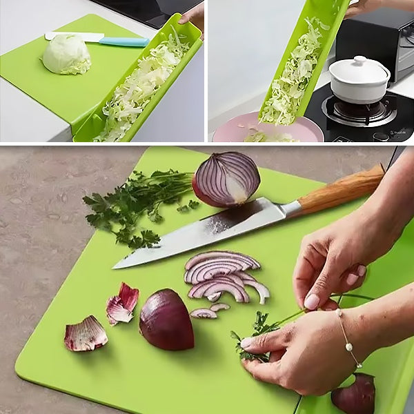 Tabla de Cortar 2 en 1 con Bandeja Recogedora