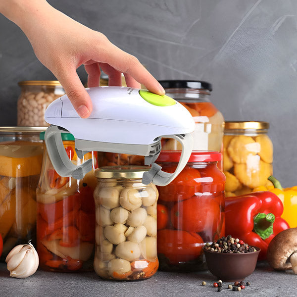 Abre Tapas con Función Automática para Tarros de Cualquier Tamaño