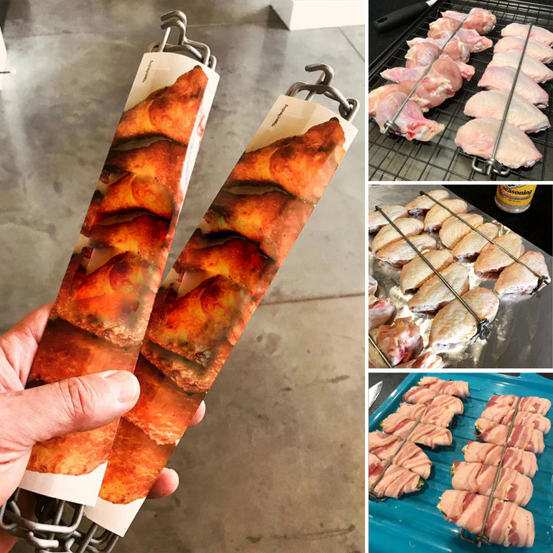 Robusto Tenedor de Barbacoa de Acero Inoxidable para Barbacoa y Hoguera (3 Piezas)