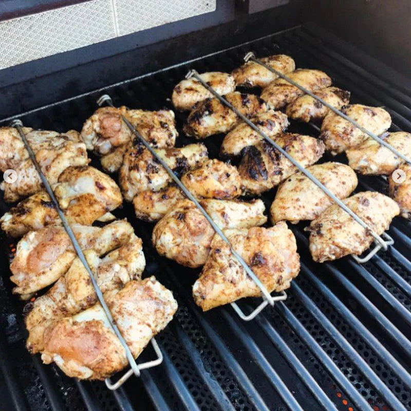 Robusto Tenedor de Barbacoa de Acero Inoxidable para Barbacoa y Hoguera (3 Piezas)