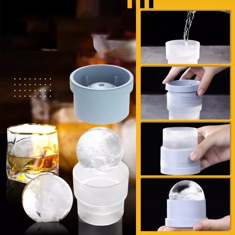 Molde Redondo de Silicona para Cubitos de Hielo que Ahorra Espacio