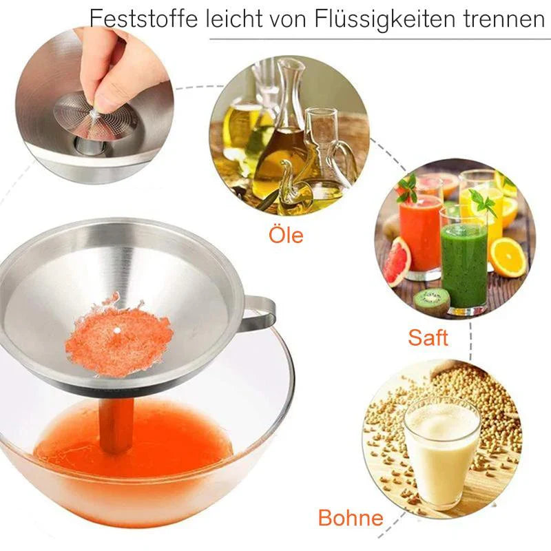 Fino Embudo de Acero Inoxidable para Aceite y Líquidos