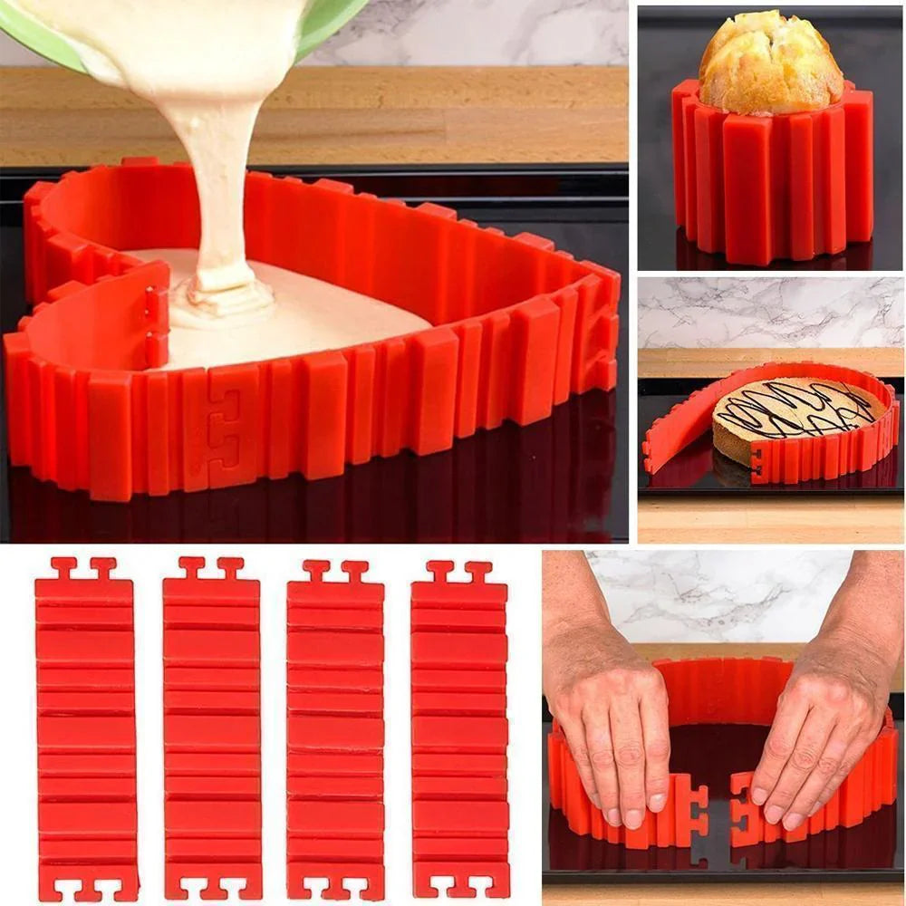 Set de Moldes de Silicona de 4 Piezas para Tartas Creativas los Moldes de Silicona