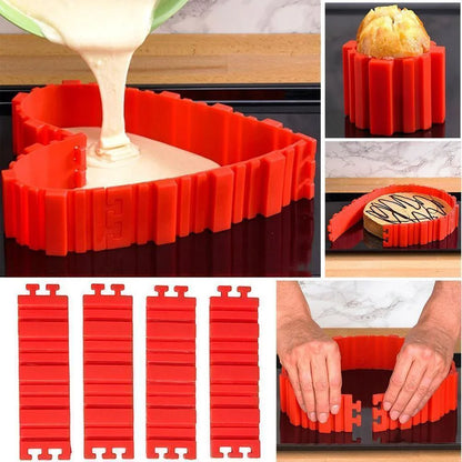 Set de Moldes de Silicona de 4 Piezas para Tartas Creativas los Moldes de Silicona