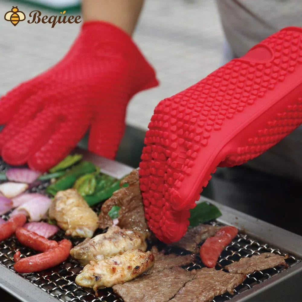 Guantes Antideslizantes para Horno y Barbacoa Resistentes Al Calor