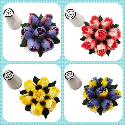Juego de Boquillas de Acero Inoxidable para Decoración Creativa de Tartas (13 Piezas)