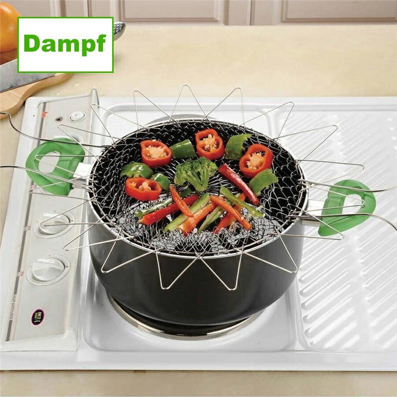 Canasta Coladora Flexible de Acero Inoxidable para Cocinar y Freír